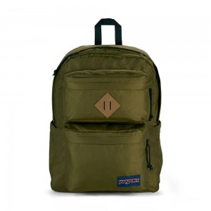 Plecak Na Laptopa JanSport Double Break Plecaki Oliwkowe | BPLSD58064