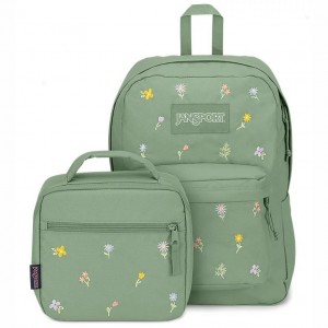 Plecak Na Laptopa JanSport EMBROIDERED BLOSSOM BUNDLE Plecaki Zielone | GPLUC93844