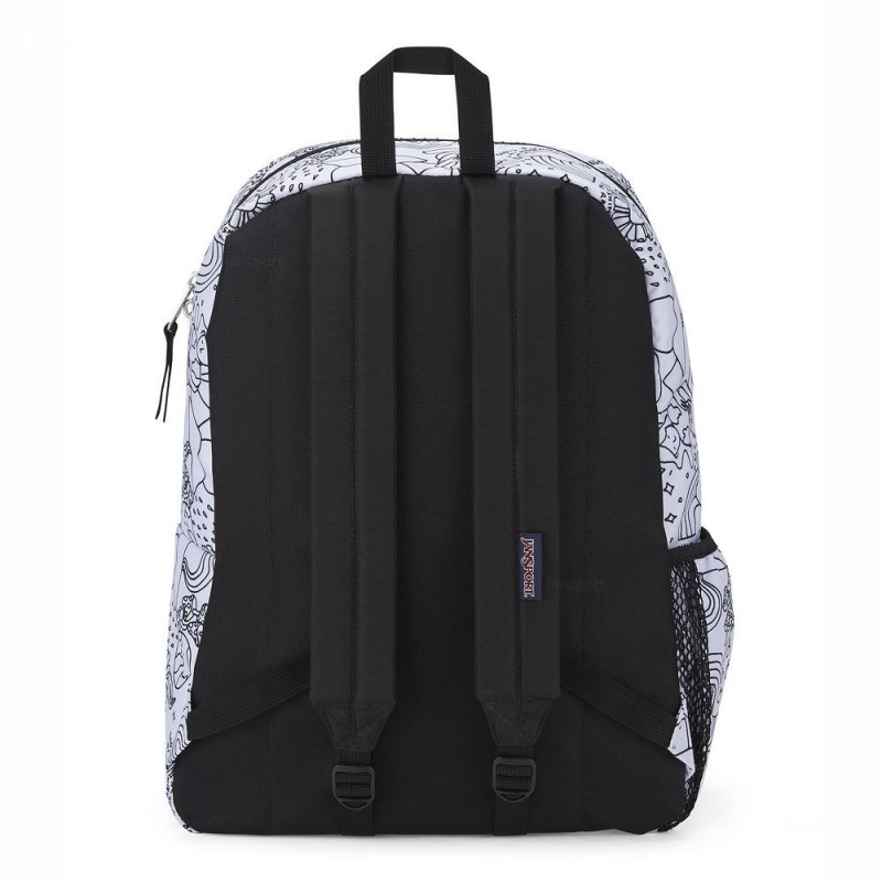 Plecaki szkolne JanSport CROSS TOWN Plecaki Białe Czarne | PLEAH25688