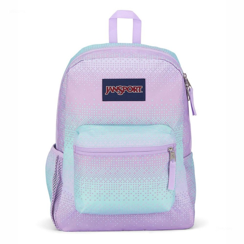 Plecaki szkolne JanSport CROSS TOWN Plecaki Fioletowe Zielone | PLQAV38073