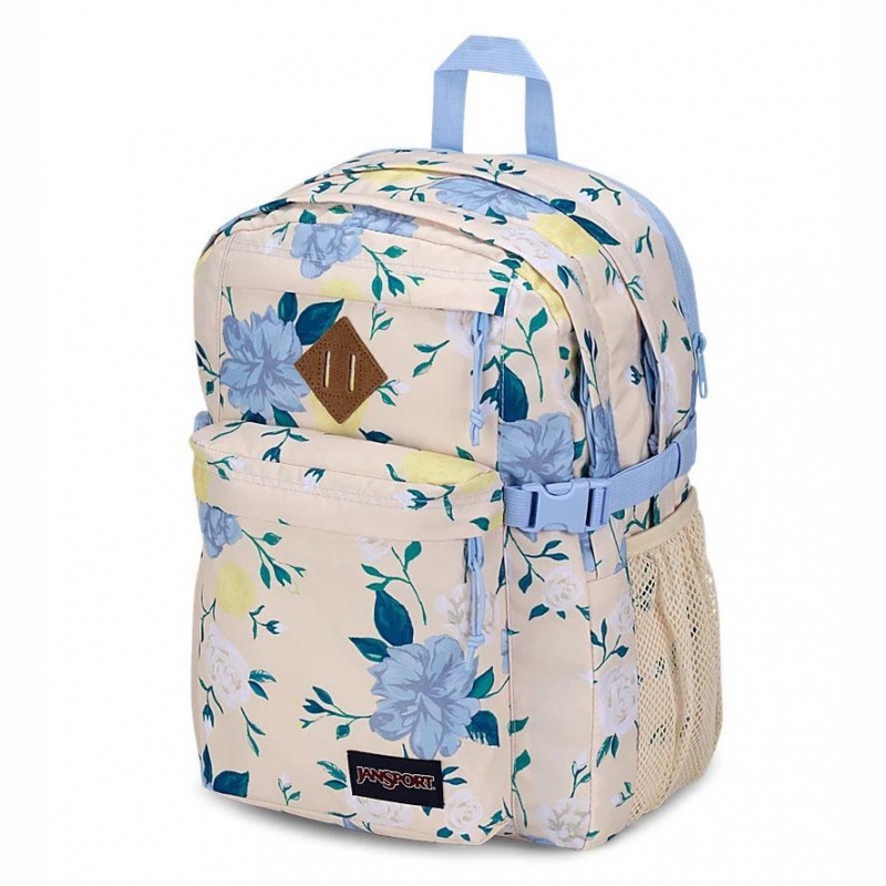 Plecaki szkolne JanSport Main Campus Plecaki Niebieskie Żółte | ZPLMJ62450