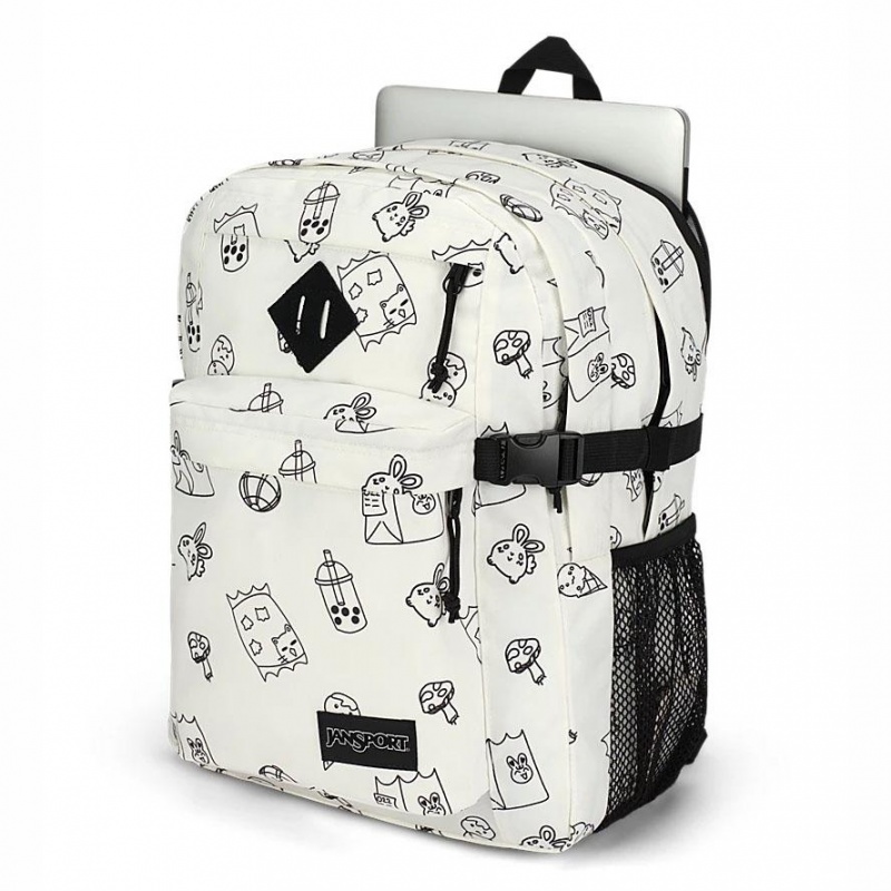 Plecaki szkolne JanSport Main Campus Plecaki Białe | PLIIZ95903