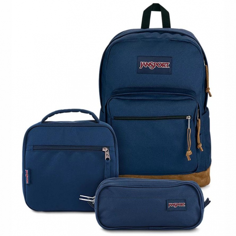 Plecaki szkolne JanSport TIMELESS BLUE NAVY BUNDLE Plecaki Granatowe | XPLBH59298